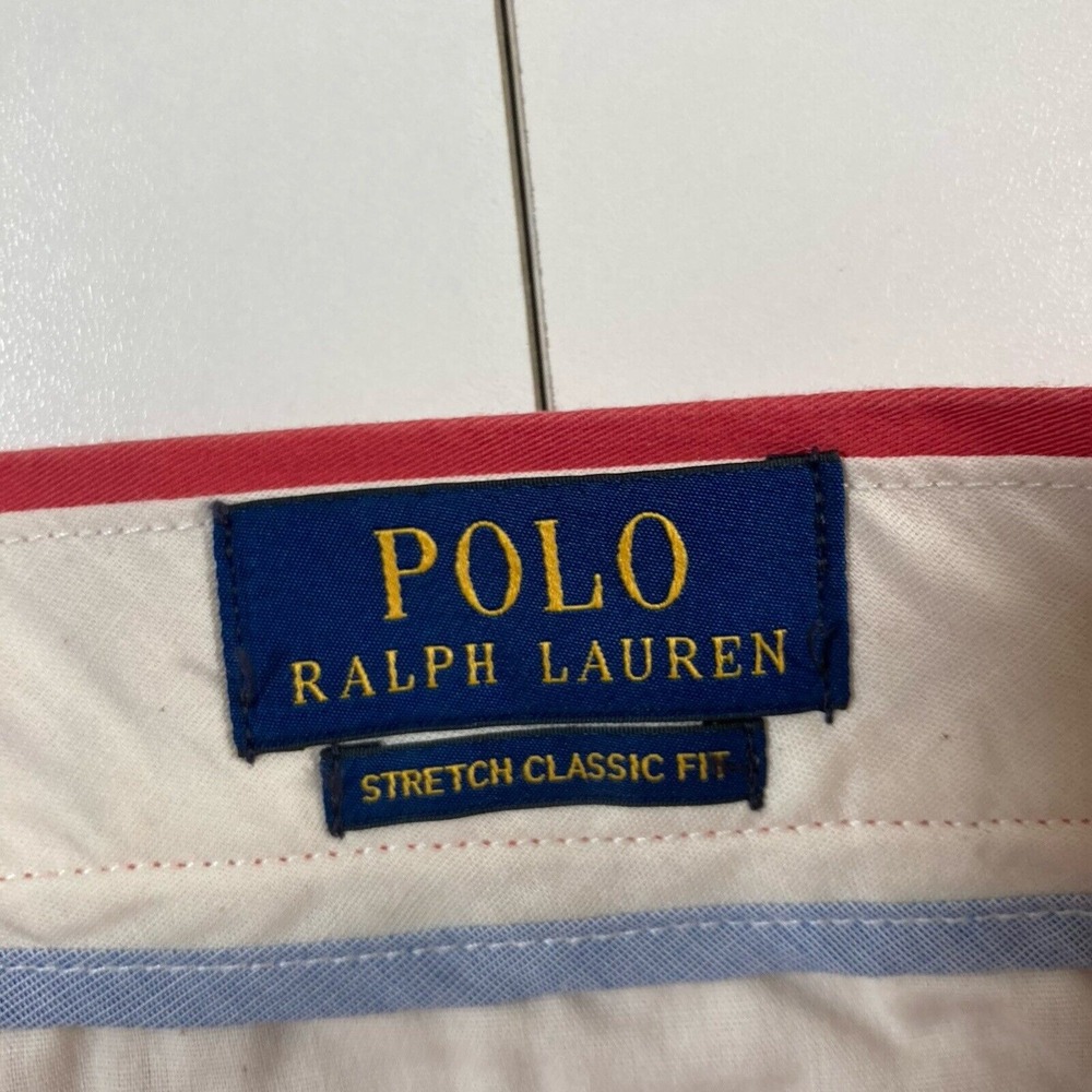 Polo Ralph Lauren Chino Shorts 35 9" Stretch Classic Fit Salmon (Tag‎ 34) - Picture 2 of 8